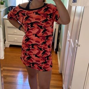 Oversized Camo Tshirt Dress
